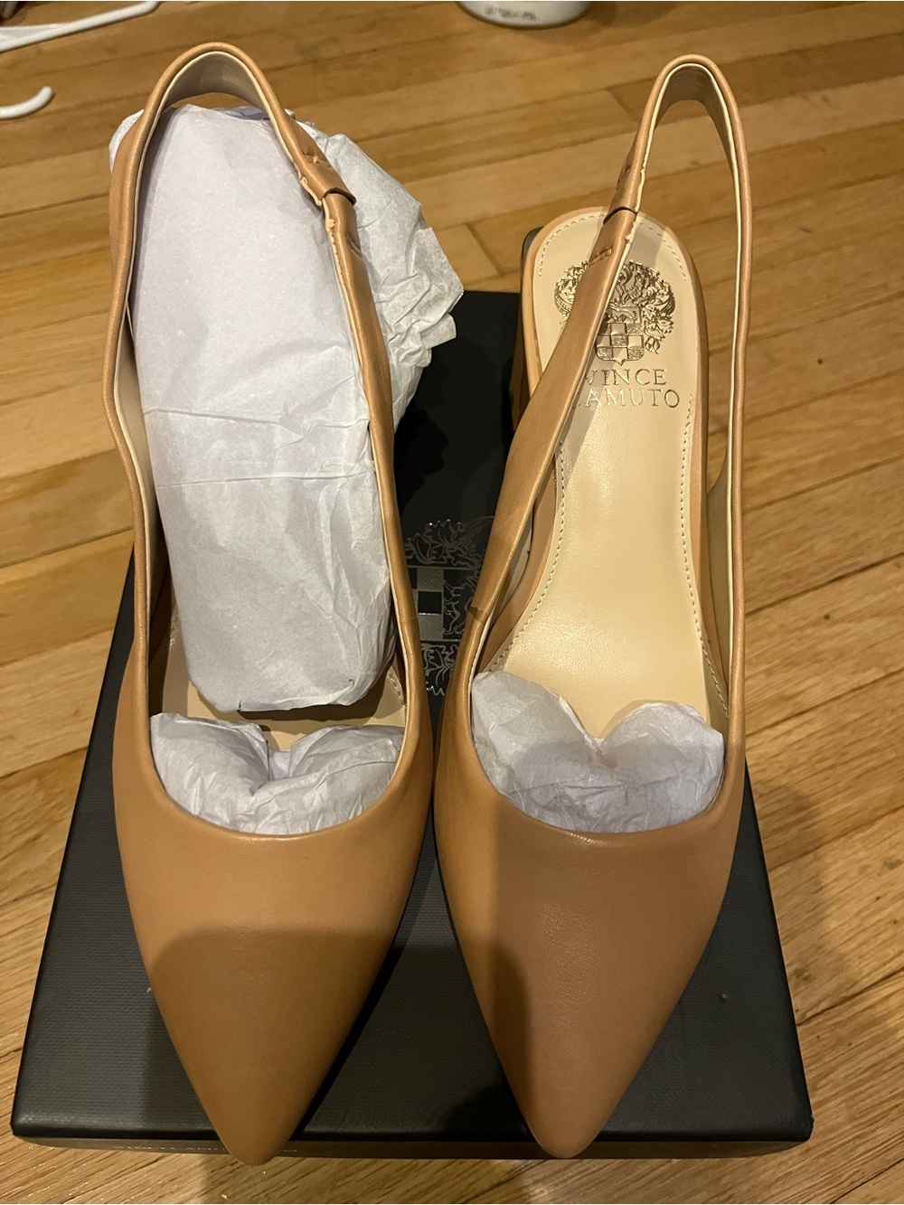 Vince Camuto Camel Pointed-Toe Slingback Pumps